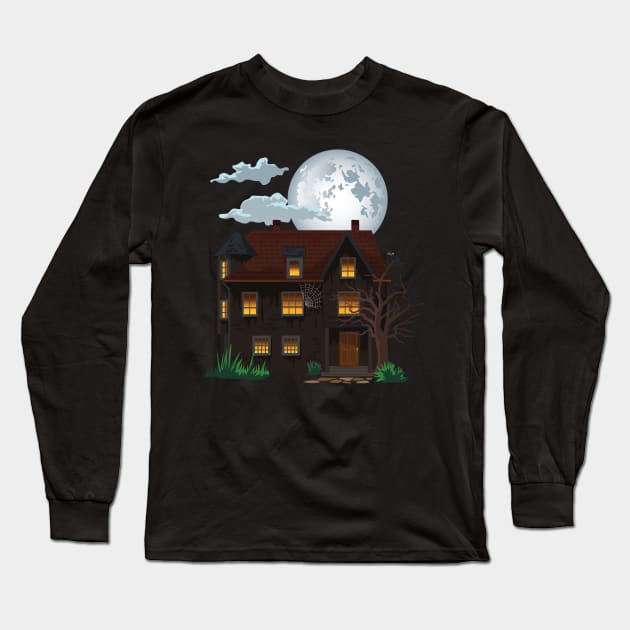 Haunted House - Halloween Long Sleeve T-Shirt by andantino